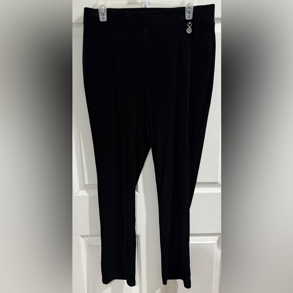 Tommy Hilfiger Black Velvet Pull On Pants SZE 14 Holiday Christmas